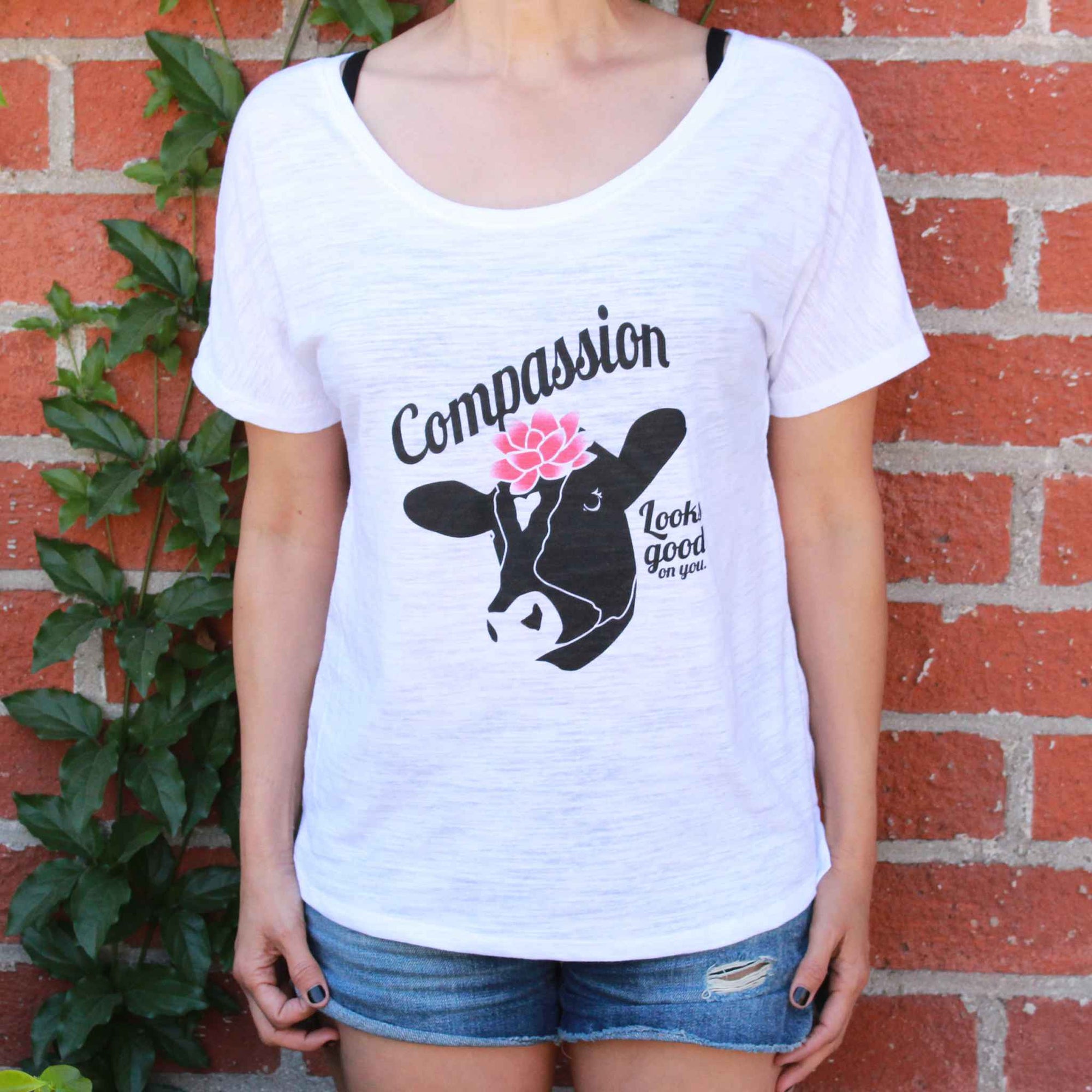 Compassion Looks Good On You - Slouchy Tee White