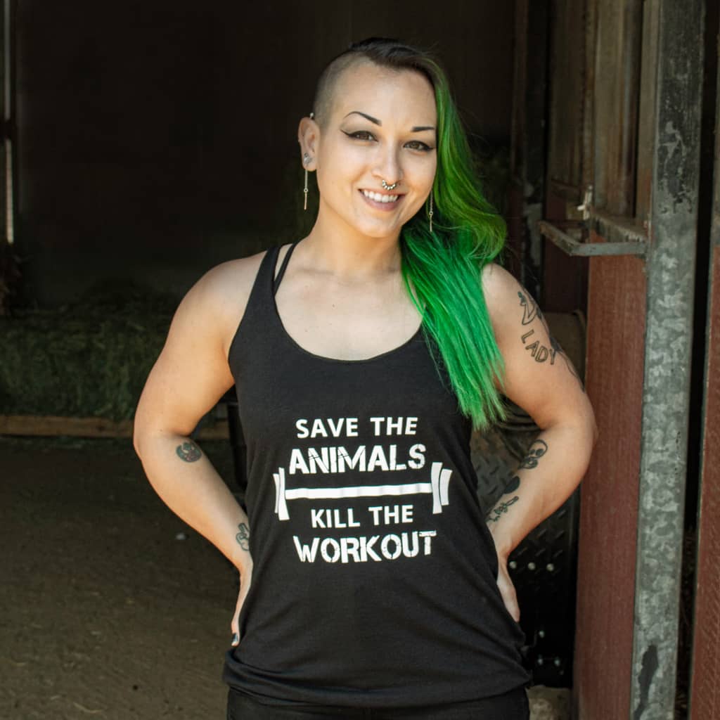 "Save the Animals, Kill The Workout" Women's Racerback Tank - 3 Colors